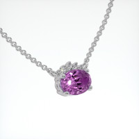 0.97 Ct. Purple Sapphire Necklace, Platinum 950 2