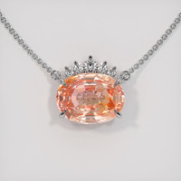 28.85 Ct. Padparadscha Sapphire Necklace, 14K White Gold 1