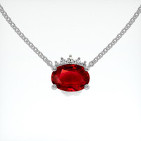 1.02 Ct. Ruby Necklace, 14K White Gold 1
