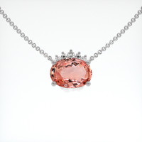 1.68 Ct. Padparadscha Sapphire Necklace, 14K White Gold 1