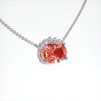 1.68 Ct. Padparadscha Sapphire Necklace, 14K White Gold 2
