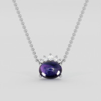 3.01 Ct. Bluish Purple Sapphire Necklace, 14K White Gold 1