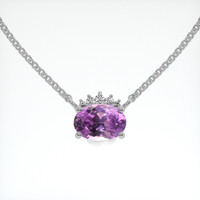 0.97 Ct. Purple Sapphire Necklace, 14K White Gold 1