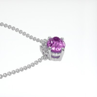 0.97 Ct. Sapphire Necklace, 14K White Gold 3