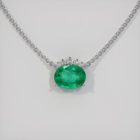 1.19 Ct. Emerald Necklace, 18K White Gold 1