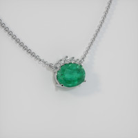 1.19 Ct. Emerald Necklace, 18K White Gold 2