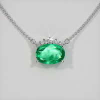 0.92 Ct. Emerald Necklace, 18K White Gold 1