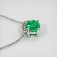 0.92 Ct. Emerald Necklace, 18K White Gold 3