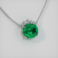 2.91 Ct. Emerald  Necklace - 18K White Gold