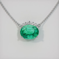 1.71 Ct. Emerald Necklace, 18K White Gold 1