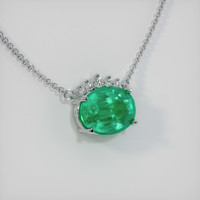 1.71 Ct. Emerald Necklace, 18K White Gold 2