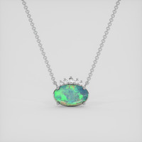 3.98 Ct. Multi Color Opal Necklace, 18K White Gold 1