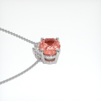 1.68 Ct. Padparadscha Sapphire Necklace, 18K White Gold 3