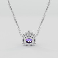 3.01 Ct. Bluish Purple Sapphire Necklace, 18K White Gold 4