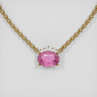 1.02 Ct. Pink Sapphire Necklace, 14K Yellow Gold 1