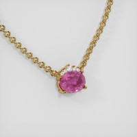 1.02 Ct. Pink Sapphire Necklace, 14K Yellow Gold 2