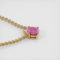 1.02 Ct. Pink Sapphire Necklace, 14K Yellow Gold 3