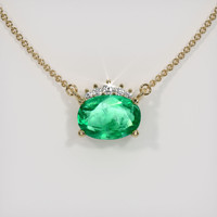 0.92 Ct. Emerald Necklace, 18K Yellow Gold 1