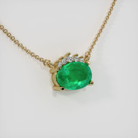 0.92 Ct. Emerald Necklace, 18K Yellow Gold 2