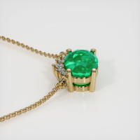 0.92 Ct. Emerald Necklace, 18K Yellow Gold 3