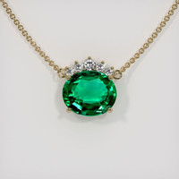 2.91 Ct. Emerald  Necklace - 18K Yellow Gold
