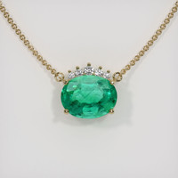 1.71 Ct. Emerald Necklace, 18K Yellow Gold 1