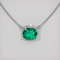 1.32 Ct. Emerald  Necklace - 18K White Gold
