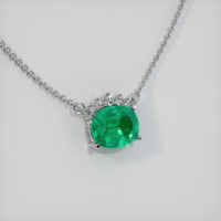 1.32 Ct. Emerald Necklace, 18K White Gold 2