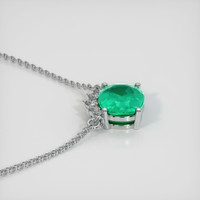 1.32 Ct. Emerald  Necklace - 18K White Gold