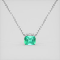 4.55 Ct. Emerald Necklace, 18K White Gold 1