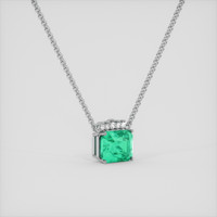 4.55 Ct. Emerald Necklace, 18K White Gold 2