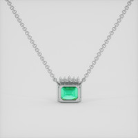 4.55 Ct. Emerald Necklace, 18K White Gold 4