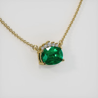 1.38 Ct. Emerald  Necklace - 18K Yellow Gold