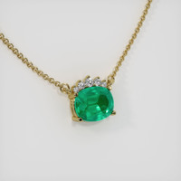 1.32 Ct. Emerald  Necklace - 18K Yellow Gold