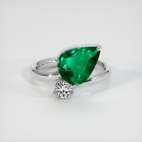 2.42 Ct. Emerald Ring, Platinum 950 1