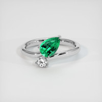 0.67 Ct. Emerald Ring, Platinum 950 1