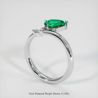 0.67 Ct. Emerald Ring, Platinum 950 2