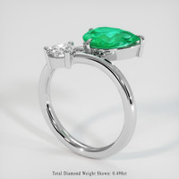 1.69 Ct. Emerald Ring, Platinum 950 2