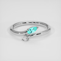 0.16 Ct. Bluish Green Paraiba Tourmaline Ring, Platinum 950 1