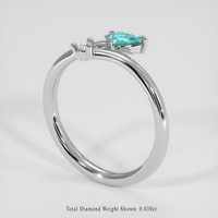 0.16 Ct. Bluish Green Paraiba Tourmaline Ring, Platinum 950 2