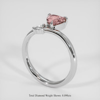 1.03 Ct. Padparadscha Sapphire Ring, Platinum 950 2