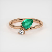 0.55 Ct. Emerald  Ring - 14K Rose Gold