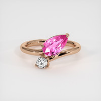 1.58 Ct. Pink Sapphire Ring, 14K Rose Gold 1