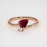 0.99 Ct. Ruby Ring, 14K Rose Gold 1