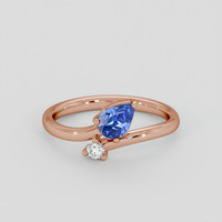 1.16 Ct. Blue Sapphire Ring, 14K Rose Gold 1