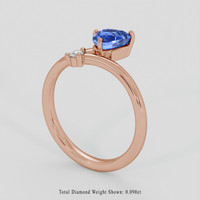 1.16 Ct. Blue Sapphire Ring, 18K Rose Gold 2