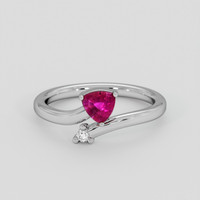 0.47 Ct. Pinkish Red Ruby Ring, Silver 1
