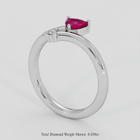 0.47 Ct. Pinkish Red Ruby Ring, Silver 2