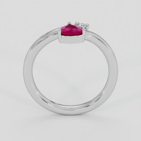 0.47 Ct. Pinkish Red Ruby Ring, Silver 3