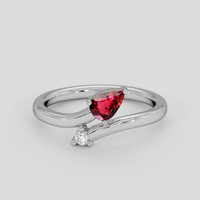 0.48 Ct. Ruby Ring, Silver 1